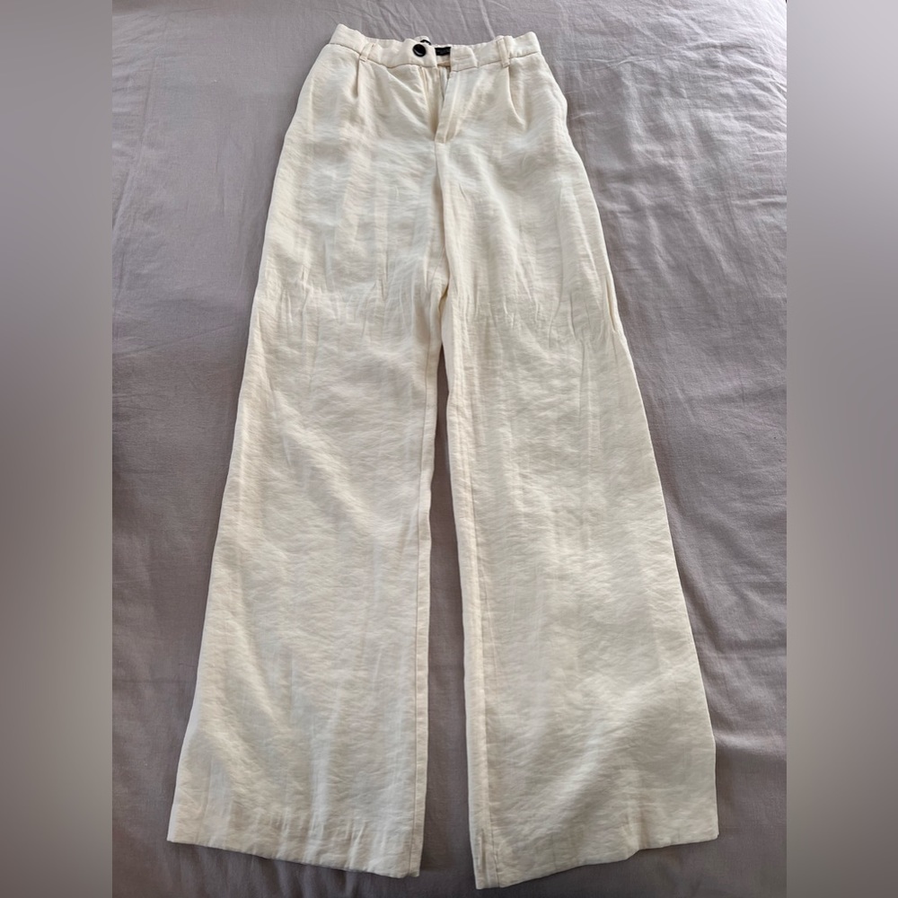Zara Linen Pants - Cream
